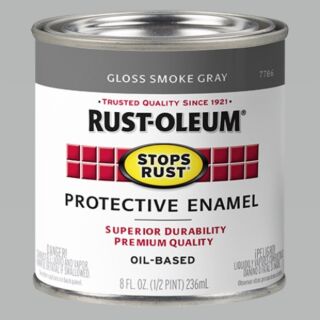 Rust-Oleum® Stops Rust®, Gloss Protective Enamel, Smoke Gray, Oil-Based, Half Pint