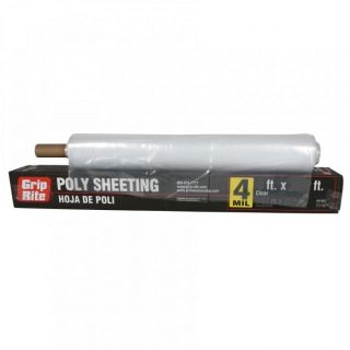10 ft. x 25 ft. Grip Rite 4-Mil Poly Sheeting, Clear