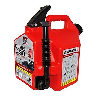 SUREcan HDPE Red Gas Can, 2.2 gal Capacity