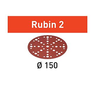 Festool Abrasives Rubin 2 STF D150/48, 6 in. (150 mm.), P80 Grit, 10 Pack