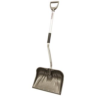 RUGG Lite-Wate Back Saver Snow Shovel and Pusher, 18 in. Blade, Aluminum Handle, Silver