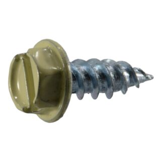 MIDWEST #8 x ½ in. Beige Painted Zinc Plated Steel Slotted Hex Washer Head Gutter Screws, 80 Count