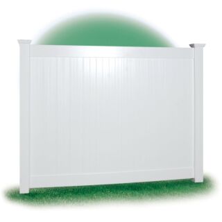 White Vinyl Privacy Fence, 6 ft. x 8 ft. Section