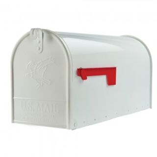 Gibraltar Large Post Mount Steel Mailbox White