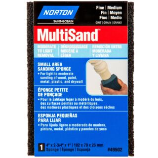 Norton MultiSand Small Area Sanding Sponge, Fine/Medium
