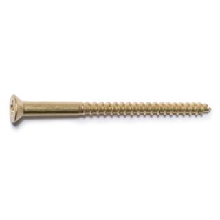 MIDWEST #8 x 2-1/2 in. Brass Phillips Flat Head Wood Screws, 20 Count