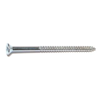 MIDWEST #12 x 3-1/2 in. Zinc Plated Steel Phillips Flat Head Wood Screws, 25 Count
