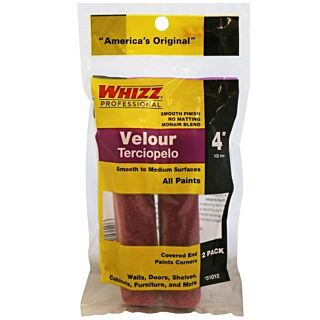 Whizz® 4 in. x 3/16 in. Nap, Velour Mini Roller Cover, 2 Pack