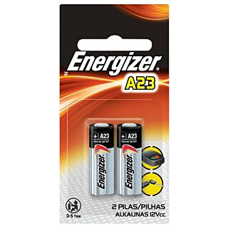 Energizer A23 Series A23BPZ-2 Alkaline Battery, Manganese Dioxide, 12 V Battery
