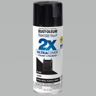 Rust-Oleum® Painter’s Touch® 2X Ultra Cover, Gloss Black, Spray Paint, 12 oz.