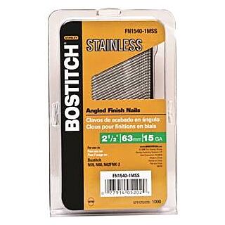 Bostitch Collated 2-1/2 in. Angled Finish Nail, 25 deg., Stainless Steel, 1,000 Count