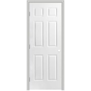 JELD-WEN 24 in.x 80 in. 6 Panel Colonist Smooth Finish Solid Core Interior Door Right-Handed Unit