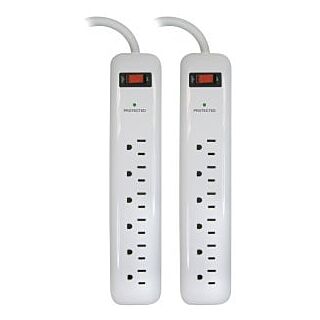 PowerZone Surge Protector, 6-Outlet, White