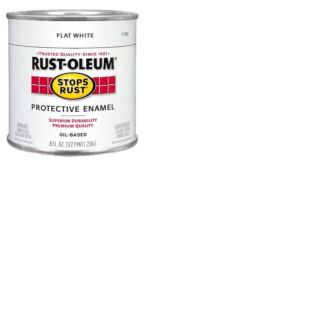 Rustoleum Stops Rust Flat White Protective Enamel 1/2 Pint