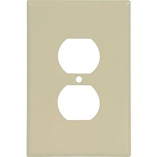 Eaton Wiring Devices 2142V-BOX Oversize Duplex Receptacle Wallplate, 1-Gang, Thermoset, Ivory