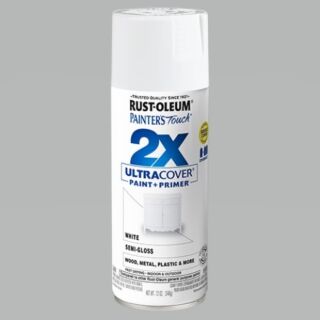 Rust-Oleum® Painter’s Touch® 2X Ultra Cover, Semi-Gloss White, Spray Paint, 12 oz.