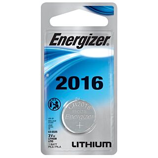 Energizer ECR2016BP Coin Cell Battery, CR2016 Battery, Lithium, Manganese Dioxide, 3 V Battery