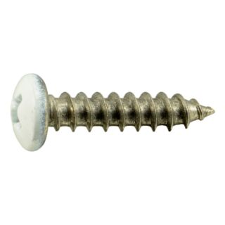 MIDWEST #8 x ¾ in. White Painted 18-8 Stainless Steel Phillips Pan Head Sheet Metal Screws, 45 Count