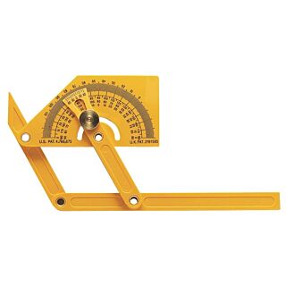GENERAL Angle Protractor with Locknut, 0 to 165 deg, Plastic