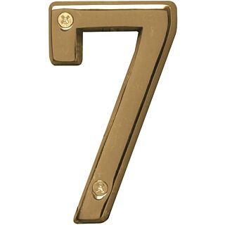 HY-KO Prestige BR-42PB/7 House Number, Character 7, 4 in H Character, Brass Character