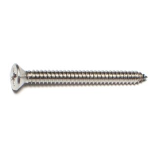 MIDWEST #14 x 2-1/2 in. 18-8 Stainless Steel Phillips Flat Head Sheet Metal Screws, 11 Count