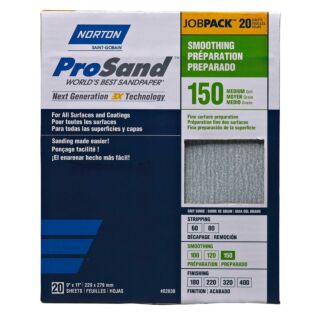 Norton 9 in. x 11 in. ProSand Sanding Sheets 150 Grit, 20 Pack