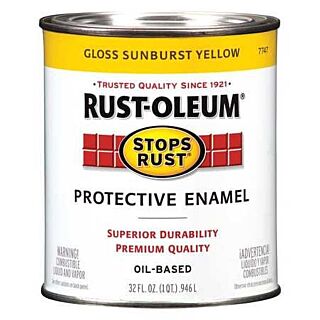Rustoleum Stops Rust Sunburst Yellow Protective Enamel Quart