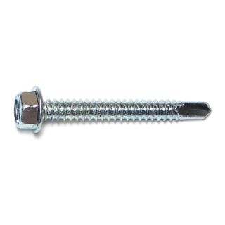 MIDWEST #14-14 x 2 in. Zinc Plated Steel Hex Washer Head Self-Drilling Screws