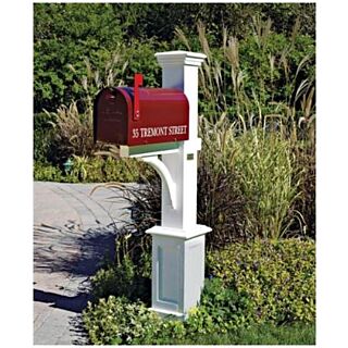 White St. Andrews Style PVC Mailbox Post