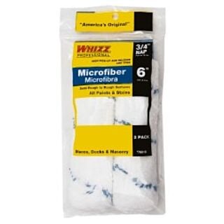 Whizz® 6 in. Microfiber Mini Blue Stripe Roller Cover, 2 Pack