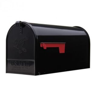 Gibraltar Large Post Mount Steel Mailbox Black