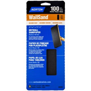 Norton WallSand Drywall Sanding Sheets 100 Grit, 5 Pack