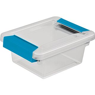 Sterilite 19698606 Clip Box, Plastic, Blue Aquarium/Clear