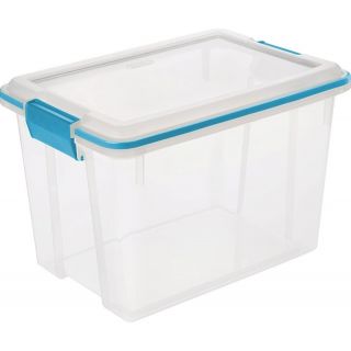 Sterilite 19324306 Gasket Box, 20 qt Capacity, Plastic, Blue Aquarium/Clear