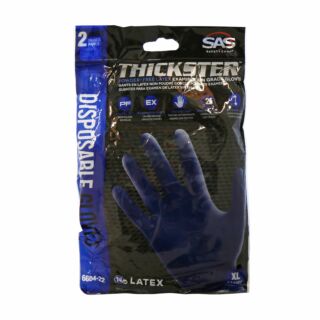 SAS Thickster® Powder Free Exam Grade Latex Gloves, Blue, X- Large, 2 Pack