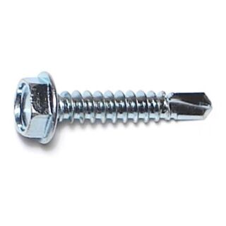 MIDWEST #10-16 x 1 in.  Zinc Plated Steel Hex Washer Head Self-Drilling Screws, 60 Count