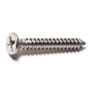 MIDWEST #6 x 1 in. 18-8 Stainless Steel Phillips Flat Head Sheet Metal Screws, 100 Count