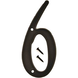 HY-KO PN-29/6 House Number, Character 6, 4 in H Character, Black Character