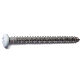 MIDWEST #8 x 2 in. White Painted 18-8 Stainless Steel Phillips Pan Head Sheet Metal Screws, 30 Count