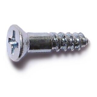 MIDWEST #6 x ⅝ in. Zinc Plated Steel Phillips Flat Head Wood Screws 180 Count