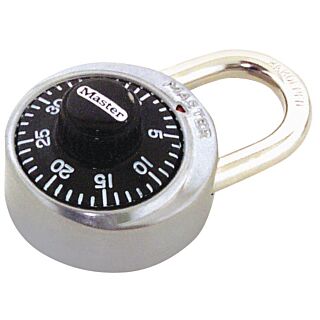 Master Lock 1500D Combination Dial Padlock, 1-7/8 in W Body, 3/4 in H Shackle, Stainless Steel