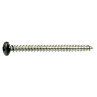 MIDWEST #10 x 2-1/2 in. Black Painted 18-8 Stainless Steel Phillips Pan Head Sheet Metal and Shutter Screws, 12 Count