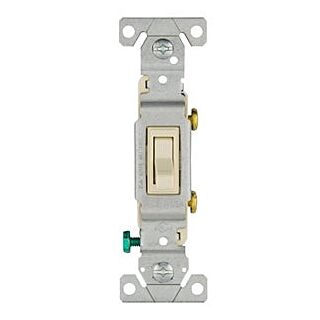 Eaton Wiring Devices 1301-7LA Toggle Switch, 120 V, Wall Mounting, Polycarbonate, Light Almond