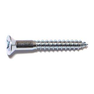 MIDWEST #10 x 1-3/4 in. Zinc Plated Steel Phillips Flat Head Wood Screws, 50 Count