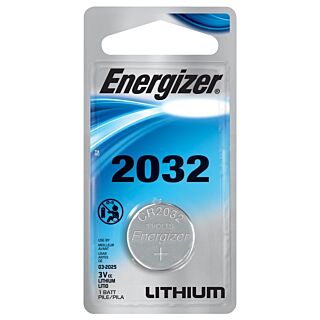 Energizer ECR2032BP Coin Cell Battery, CR2032 Battery, Lithium, Manganese Dioxide, 3 V Battery
