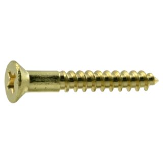 MIDWEST #6 x ¾ in. Brass Phillips Flat Head Wood Screws, 75 Count