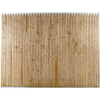 Spruce Stockade Fence, Section, 4 ft. x 8 ft.