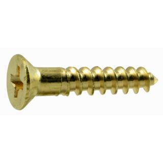 MIDWEST #6 x  ⅝ in. Brass Phillips Flat Head Wood Screws, 90 Count