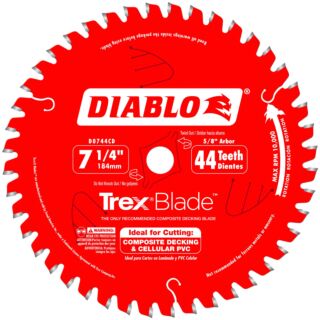 Diablo 7-1/4 in. x 44 Tooth Composite Material/Plastics TrexBlade