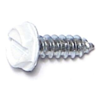 MIDWEST #7 x ½ in. White Painted Zinc Plated Steel Slotted Hex Washer Head Gutter Screws, 90 Count